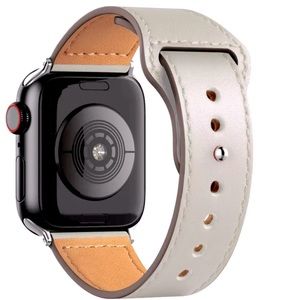 42mm/44mm Apple Watch Leather band size M/L in ivory NEW